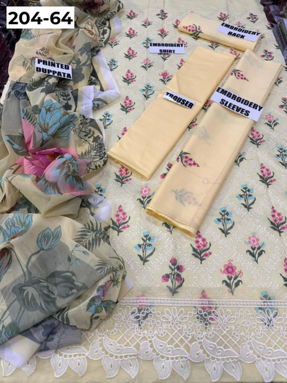 Vol 204 | DS 64 | LAWN EMBROIDERED THREE PIECE COLLECTION