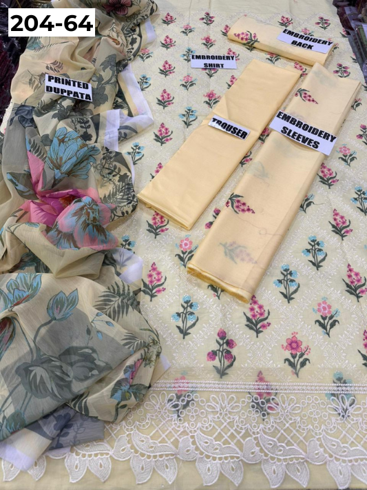 Vol 204 | DS 64 | LAWN EMBROIDERED THREE PIECE COLLECTION