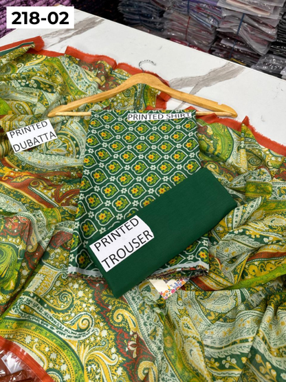 VOL 218 | DS 02 | Madham By Lala | LAWN DIGITAL PRINTED LAWN SHIRT PLAIN TROUSER VOIL LAWN DUPATTA