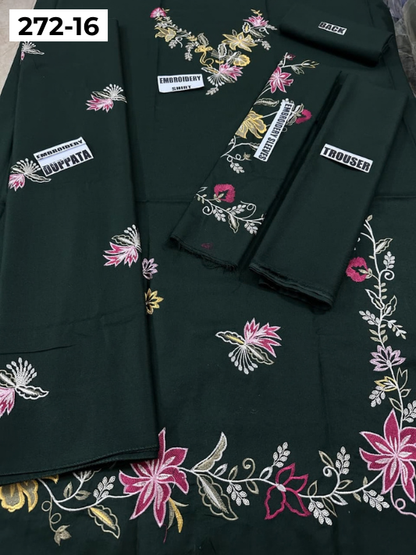 VOL 272 | DS 16 | DHANAK CHAMKI LUXURY EMBROIDERY 3PC