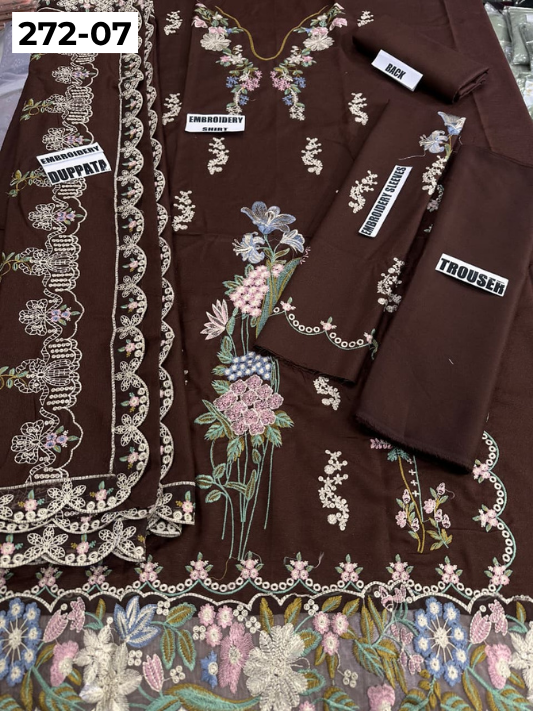 VOL 272 | DS 07 | DHANAK CHAMKI LUXURY EMBROIDERY 3PC