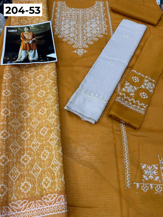 Vol 204 | DS 53 | LAWN EMBROIDERED THREE PIECE COLLECTION