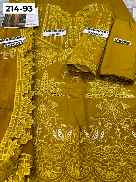 VOL 214 | DS 93 | LAWN LUXURY EMBROIDERED 3PC