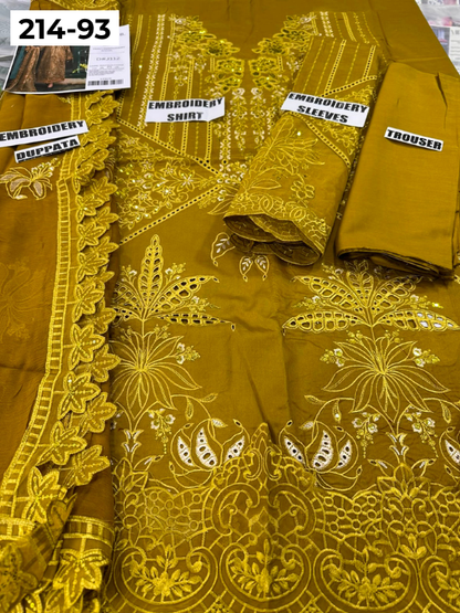 VOL 214 | DS 93 | LAWN LUXURY EMBROIDERED 3PC