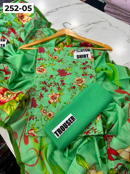 VOL 252 | DS 05 | Mirha LAWN | DIGITAL PRINTED LAWN 3PC PRINTED LAWN SHIRT PLAIN TROUSER PRINTED LAWN DUPATTA