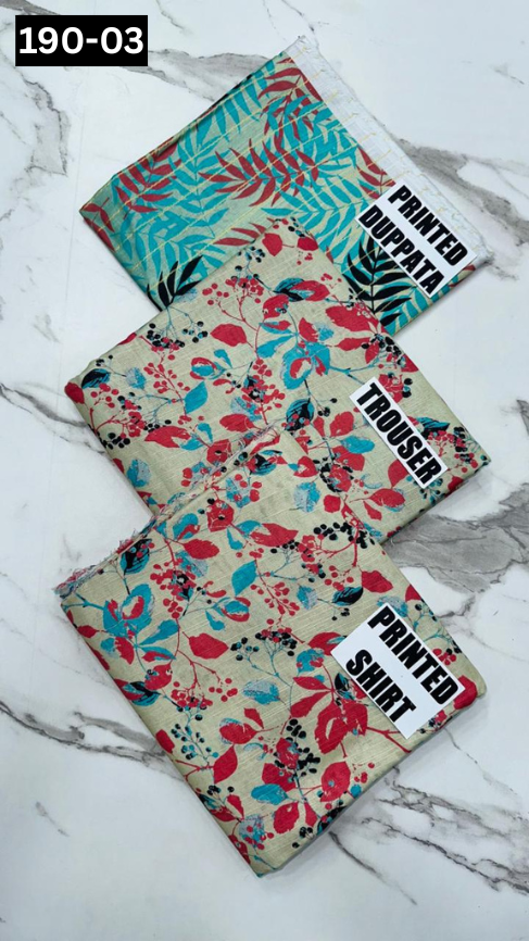 VOL 190 | DS 03 | DIGITAL PRINTED KHADDAR 3PC KHADDAR DUPATTA