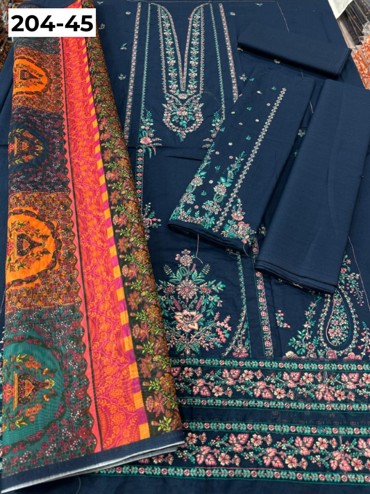 Vol 204 | DS 45 | LAWN EMBROIDERED THREE PIECE COLLECTION