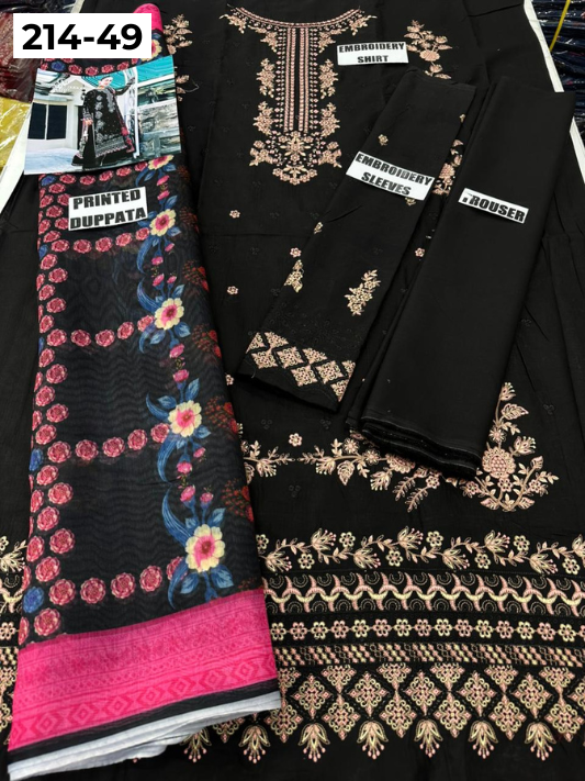 VOL 214 | DS 49 | LAWN LUXURY EMBROIDERED 3PC