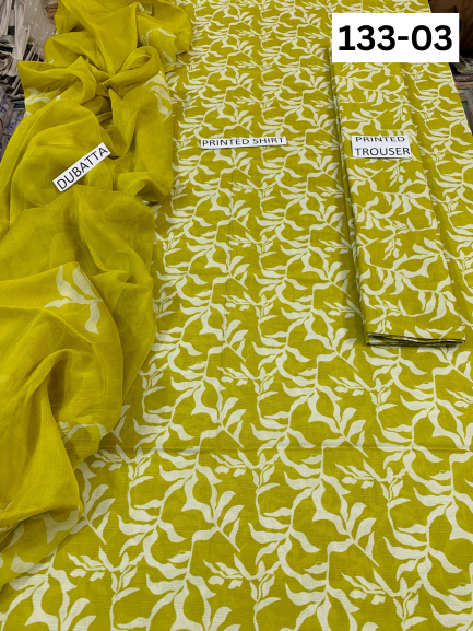 VOL 133 | DS 03 | DIGITAL PRINTED BANADORA LAWN 3PC BAMBER CHIFFON DUPATTA