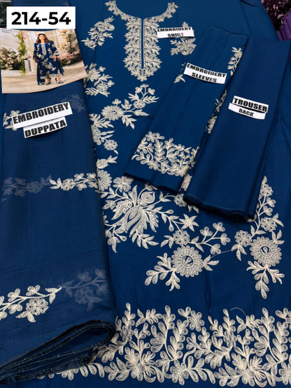 VOL 214 | DS 54 | LAWN LUXURY EMBROIDERED 3PC