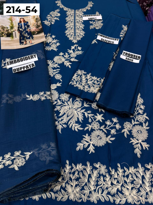 VOL 214 | DS 54 | LAWN LUXURY EMBROIDERED 3PC