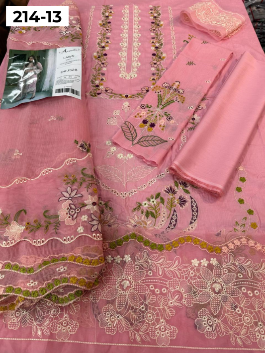 VOL 214 | DS 13 | LAWN LUXURY EMBROIDERED 3PC