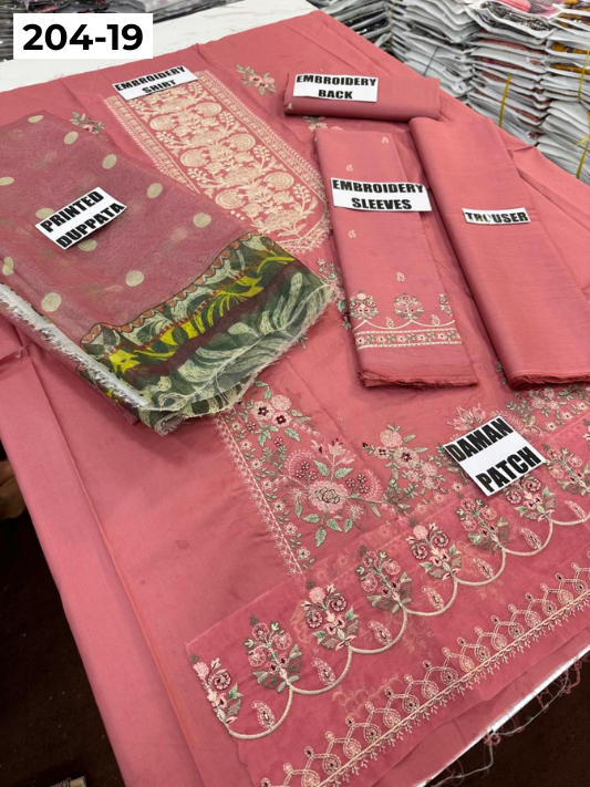 Vol 204 | DS 19 | LAWN EMBROIDERED THREE PIECE COLLECTION