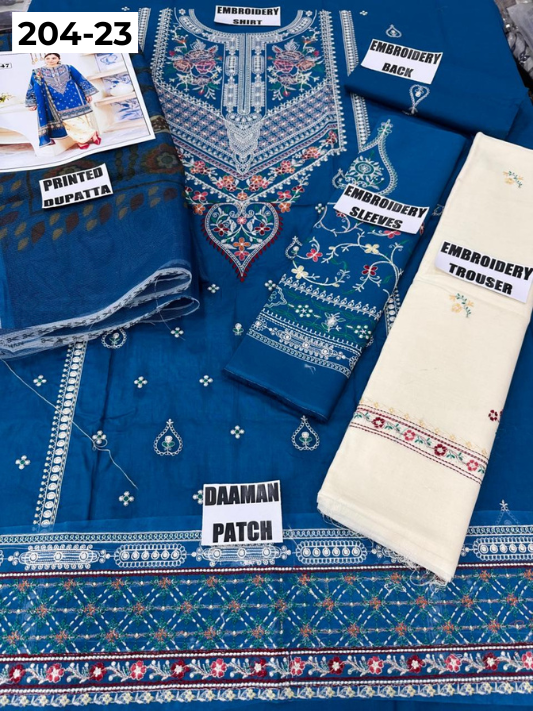 Vol 204 | DS 23 | LAWN EMBROIDERED THREE PIECE COLLECTION