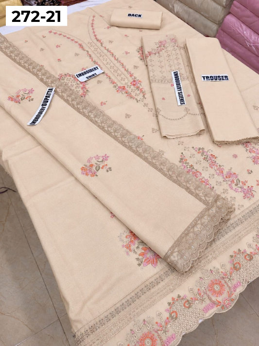 VOL 272 | DS 21 | DHANAK CHAMKI LUXURY EMBROIDERY 3PC