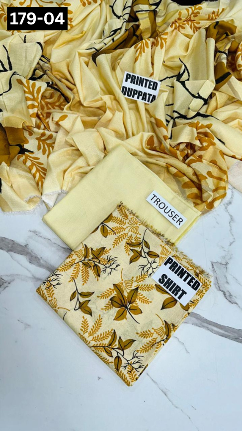VOL 179 | DS 04 | DIGITAL PRINTED BANADORA KARANDI 3PC DYED TROUSER