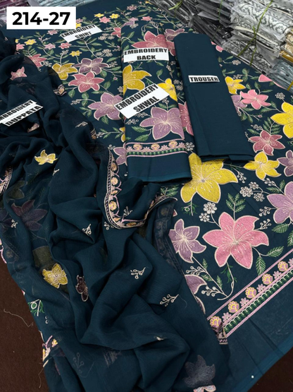 VOL 214 | DS 27 | LAWN LUXURY EMBROIDERED 3PC