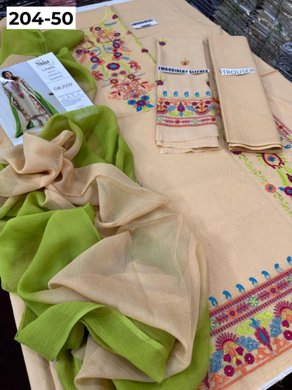 Vol 204 | DS 50 | LAWN EMBROIDERED THREE PIECE COLLECTION