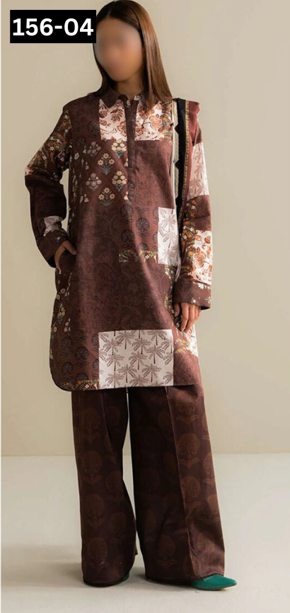 VOL 156 | DS 04 | DIGITAL PRINTED LINEN 3PC LINEN DUPATTA