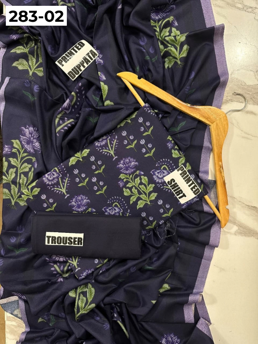 VOL 283 | DS 02 | PREMIUM DHANAK WINTER COLLECTON - DIGITAL PRINTED 3 PIECE SUIT