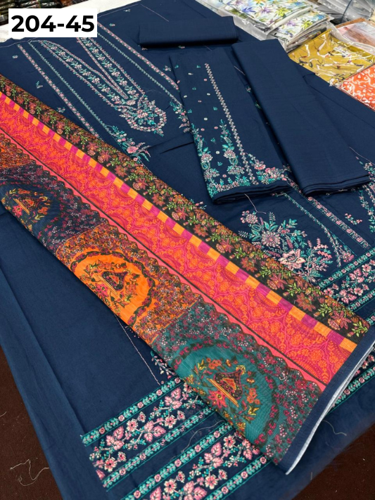 Vol 204 | DS 45 | LAWN EMBROIDERED THREE PIECE COLLECTION