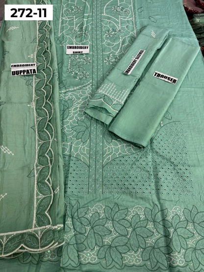 VOL 272 | DS 11 | VISCOS SLUB EMBROIDERY 3PC