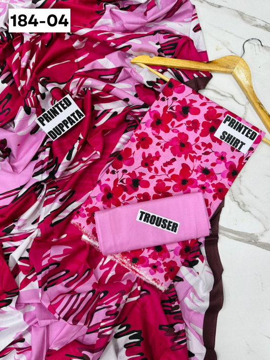 VOL 184 | DS 04 | DIGITAL PRINTED BANADORA LINEN 3PC LINEN DUPATTA