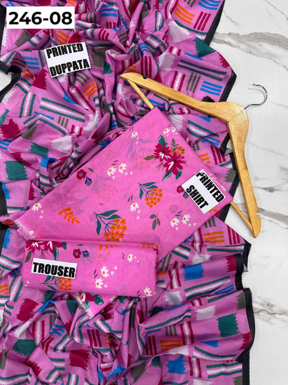 VOL 246 | DS 08 | Bareeze | DIGITAL PRINTED LAWN THREE PIECES