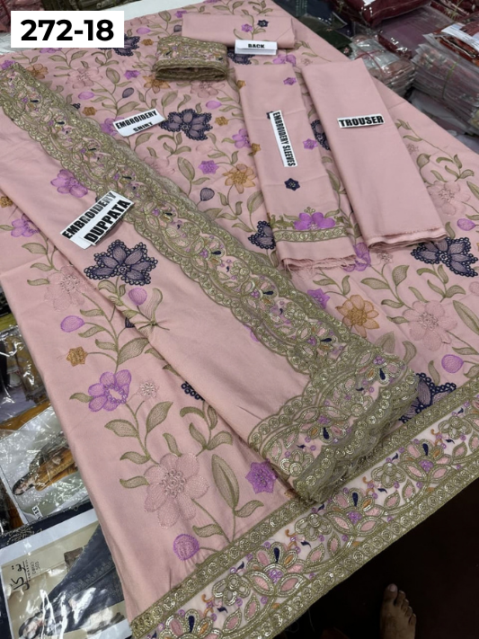 VOL 272 | DS 18 | DHANAK LUXURY EMBROIDERY 3PC