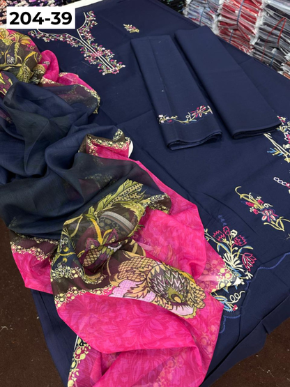 Vol 204 | DS 39 | LAWN EMBROIDERED THREE PIECE COLLECTION