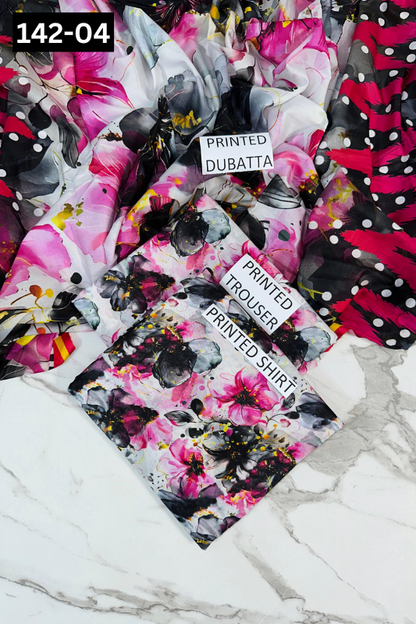 VOL 142 | DS 04 | DIGITAL PRINTED LAWN 3PC VOIL LAWN DUPATTA