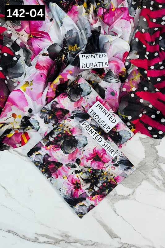 VOL 142 | DS 04 | DIGITAL PRINTED LAWN 3PC VOIL LAWN DUPATTA