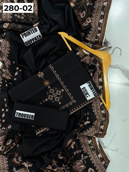VOL 280 | 02 | WARDA BY SHANAYA | DIGITAL PRINTED 3PC CORDUROY KHADDAR SUIT | PRINTED SHIRT, TROUSER & DUPATTA