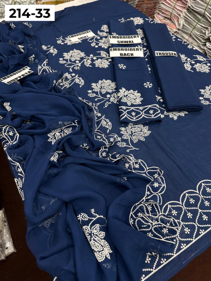 VOL 214 | DS 33 | LAWN LUXURY EMBROIDERED 3PC