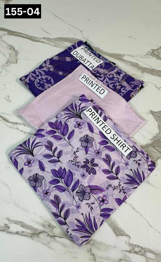 VOL 155 | DS 04 | DIGITAL PRINTED BANADORA LINEN 3PC LINEN DUPATTA