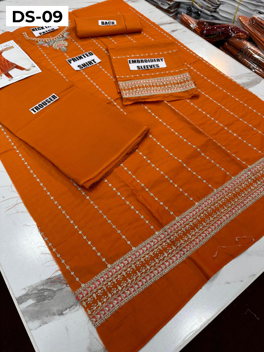 | DS 09-ORANGE | KIDS EMBROIDERED LAWN 2PC