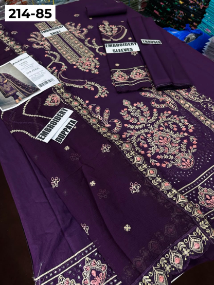 VOL 214 | DS 85 | LAWN LUXURY EMBROIDERED 3PC