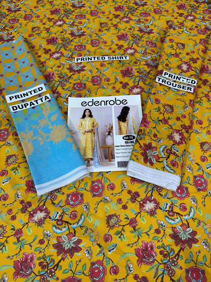 VOL 78 | DS 09 | BANA DORA PRINTED LAWN 3PC