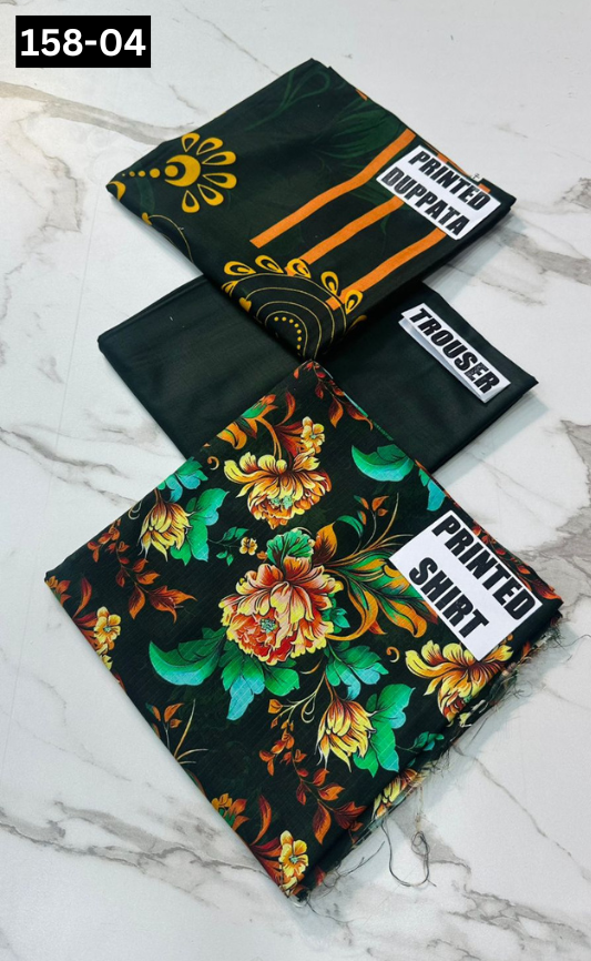VOL 158 | DS 04 | DIGITAL PRINTED BANADORA LINEN 3PC LINEN DUPATTA