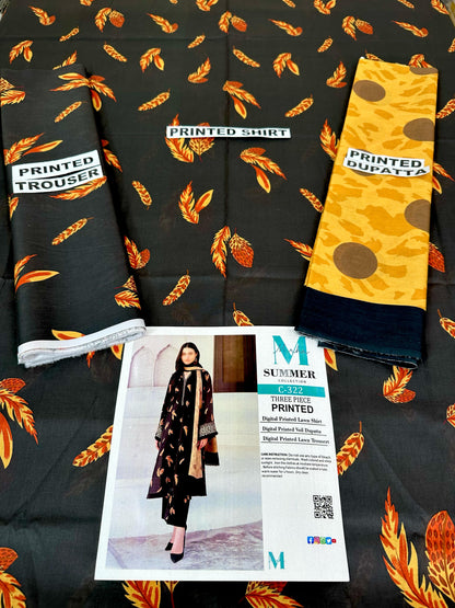 MIRHA | DS C322 | DIGITAL PRINTED LAWN 3PC