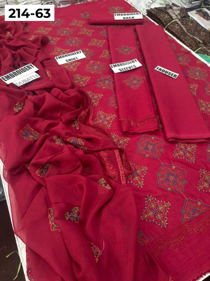 VOL 214 | DS 63 | LAWN LUXURY EMBROIDERED 3PC