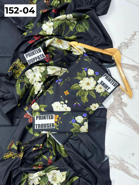 VOL 152 | DS 04 | DIGITAL PRINTED LINEN 3PC LINEN DUPATTA