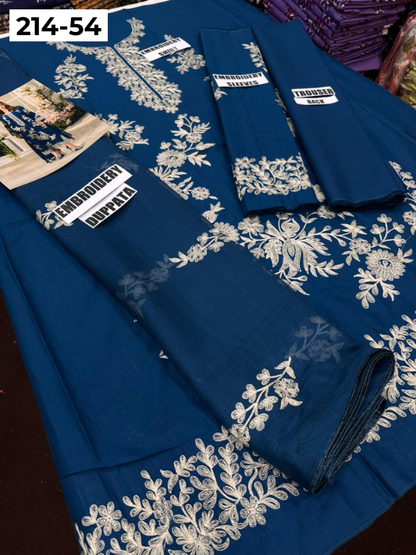VOL 214 | DS 54 | LAWN LUXURY EMBROIDERED 3PC