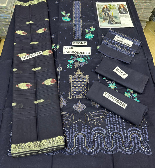 EMBROIDERY LAWN 3PC JACQUARD DUPATTA | DS 04 | LAWN
