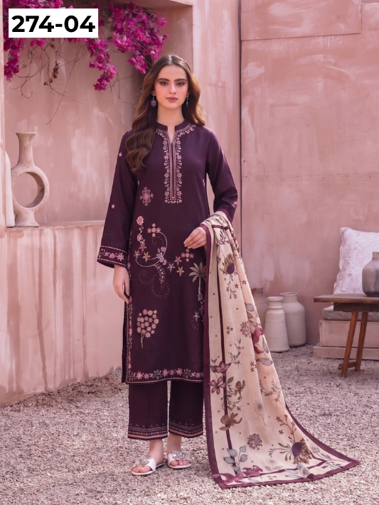 VOL 274 | DS 04 | NIRVANA BY SHANAYA | DIGITAL PRINTED 3PC STONE LINEN SHIRT, PRINTED TROUSER, PRINTED STONE LINEN DUPATTA