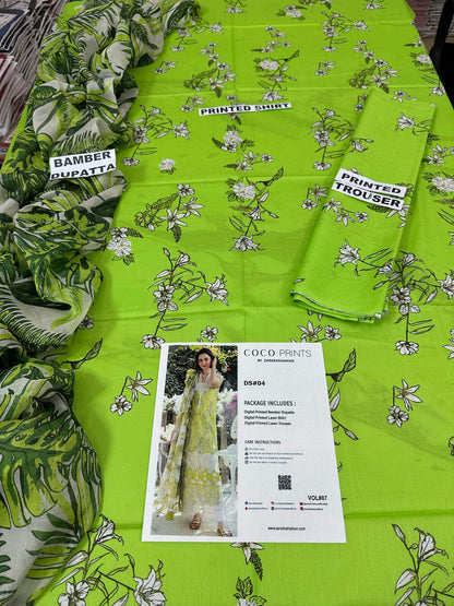 VOL 87 | DS 04 | DIGITAL PRINTED LAWN 3PC BEMBER DUPATTA