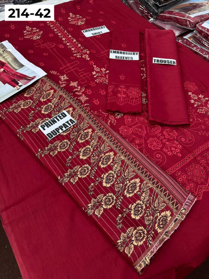 VOL 214 | DS 42 | LAWN LUXURY EMBROIDERED 3PC