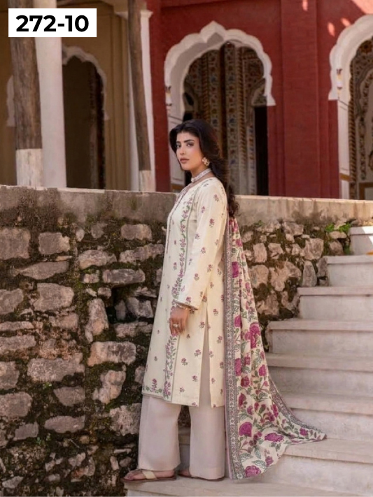 VOL 279 | 10 | ZAIB BY SHANAYA | DIGITAL PRINTED 3PC STONE LINEN SUIT | PRINTED SHIRT, TROUSER & DUPATTA