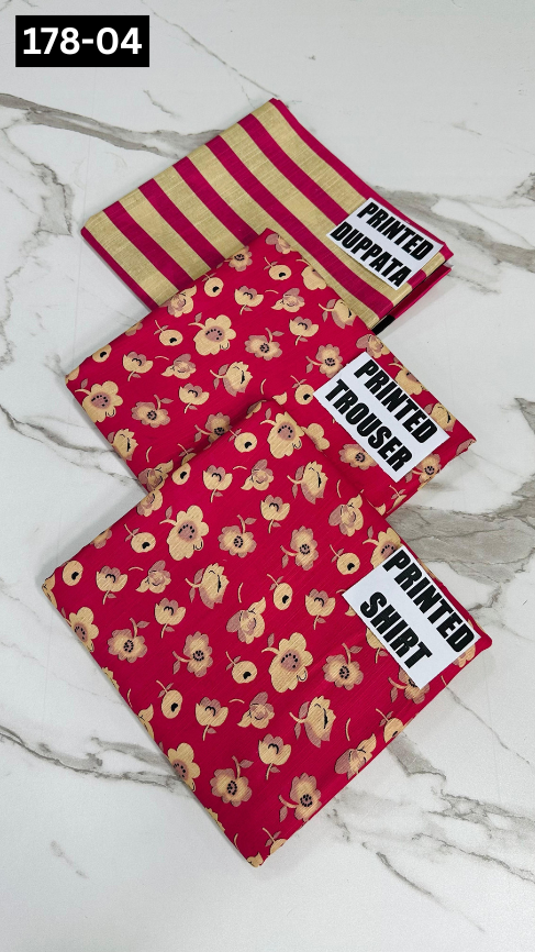 VOL 178 | DS 04 | DIGITAL PRINTED KHADDAR 3PC KHADDAR DUPATTA