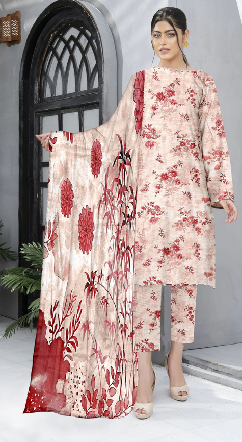 VOL 141 | DS 04 | DIGITAL PRINTED BANADORA LAWN 3PC VOIL LAWN DUPATTA